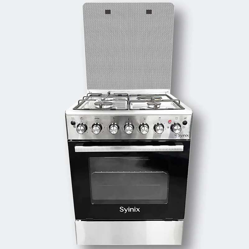 Syinix Classy Stainless Steel 60x60 Cooker 3 Gas 1 Electric with Oven and Grill